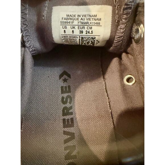 Converse All Stars Lace Up Gray on Gray Women's Size 8 - Picture 6 of 7